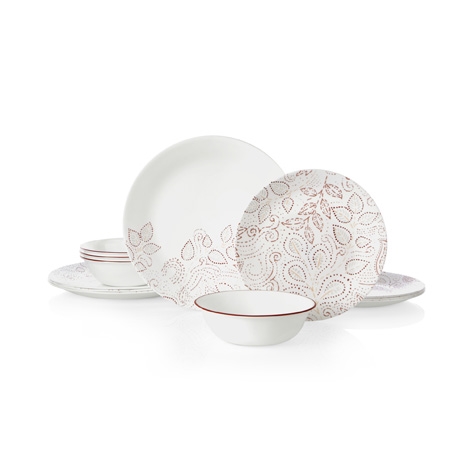 Corelle Leaf Stitch 12pc Dinner Set