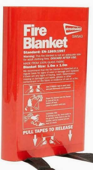 New Streetwize Fire Blanket 1m x 1m