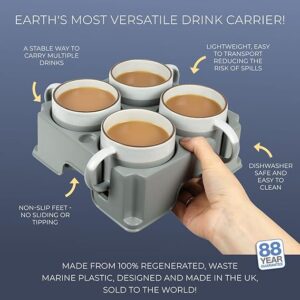 Alternative view of Muggi 4 Cup Holder - Non Spill Portable Drink Caddy Red