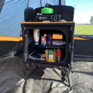 Alternative view of Bamboo 3 in 1 Folding Table/Storage Camping Cupboard